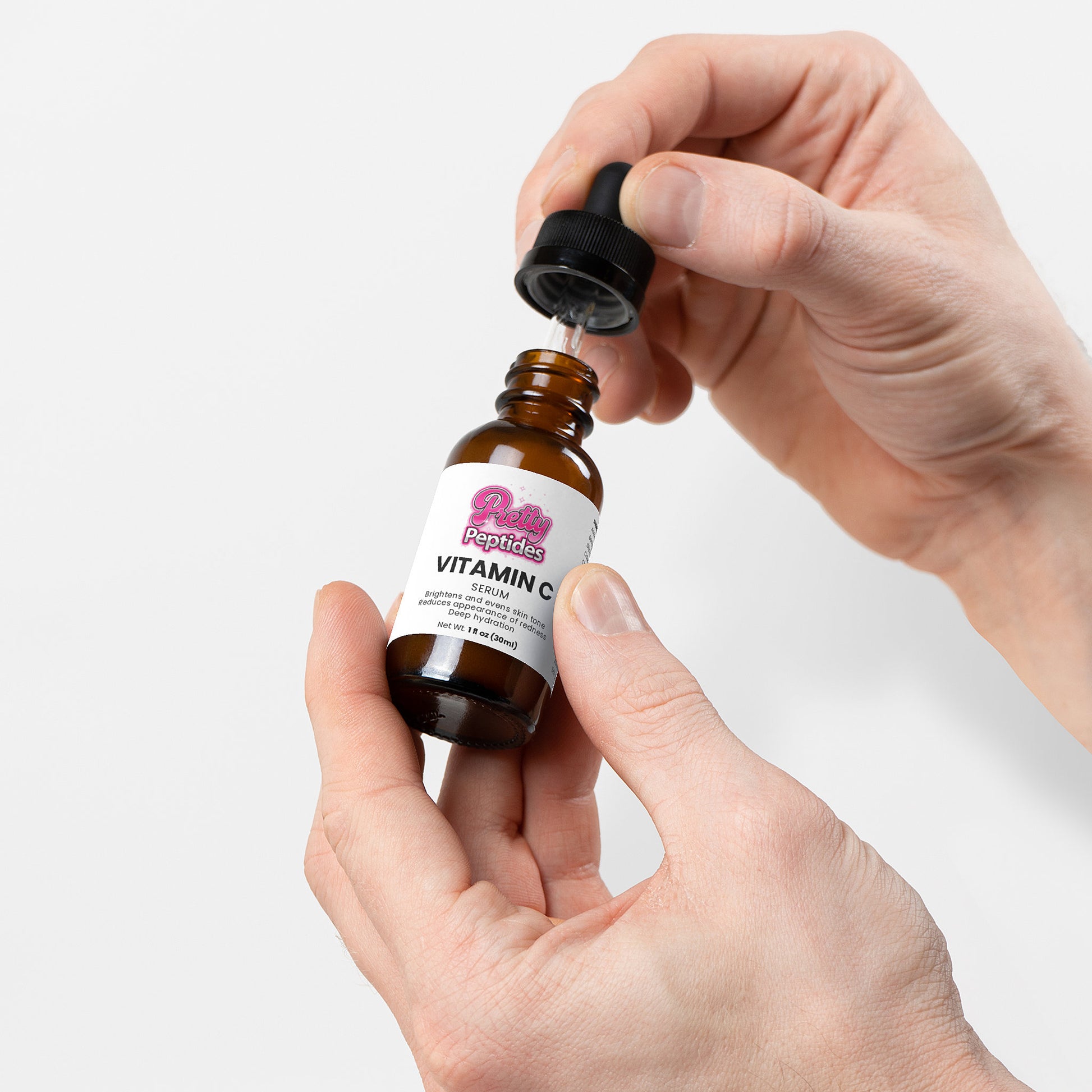 Lightweight Vitamin C serum texture with dropper application
