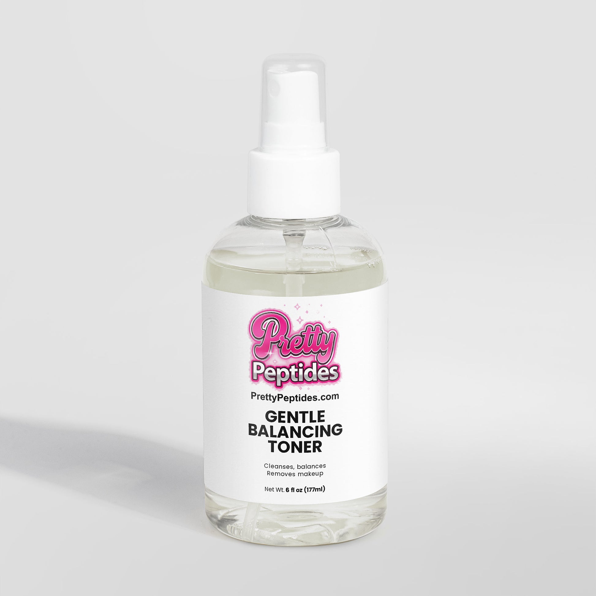 Applying Gentle Balancing Toner to face for soothing and hydrating skincare routine