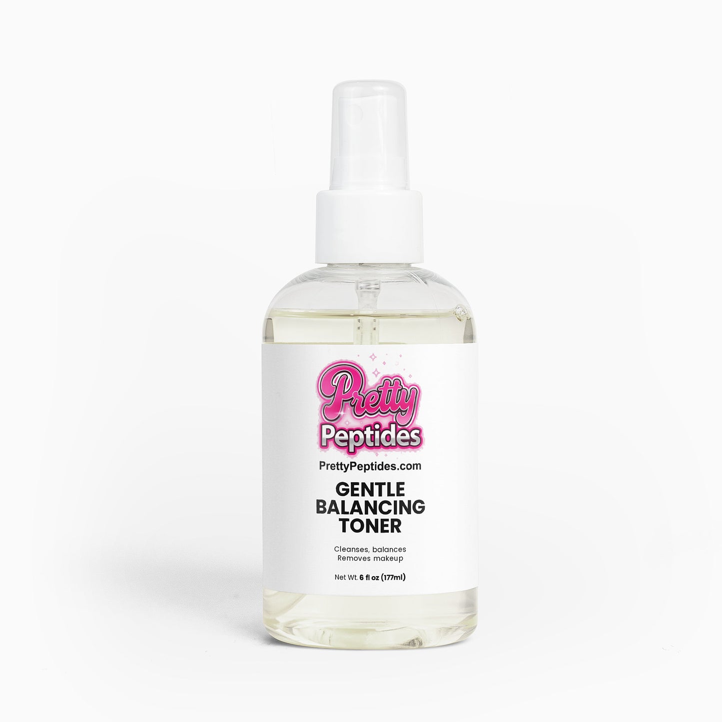 Front view of Gentle Balancing Toner bottle showing clean skincare packaging