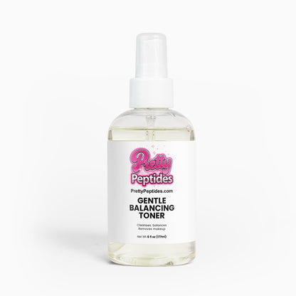 Front view of Gentle Balancing Toner bottle showing clean skincare packaging