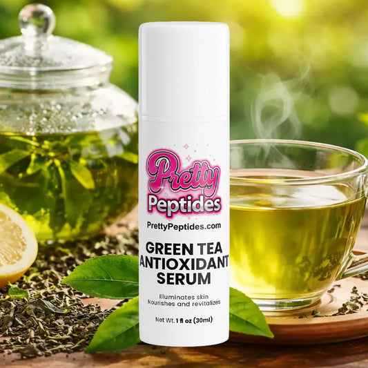 Green Tea Antioxidant Serum by Prettypeptides for hydrating, soothing, and protecting the skin