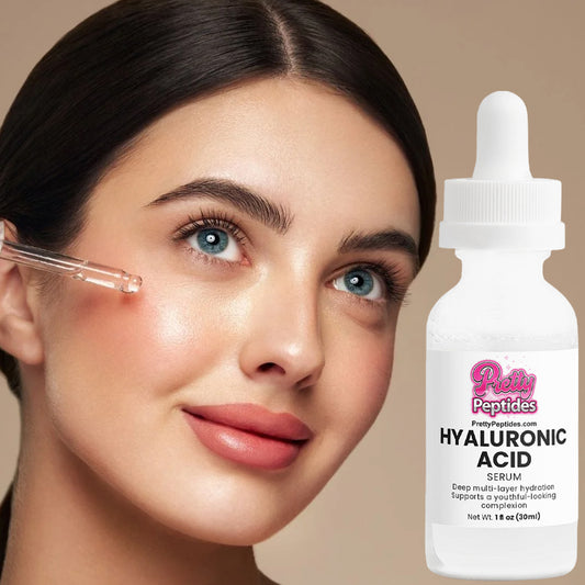 Hyaluronic Acid Serum by PrettyPeptides for deep hydration and plump skin