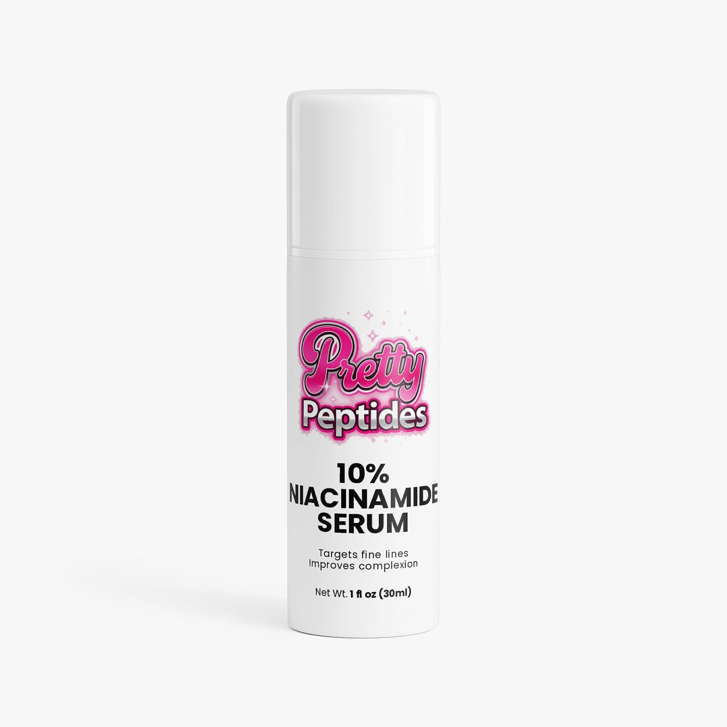 front view of 10% niacinamide serum bottle skincare product