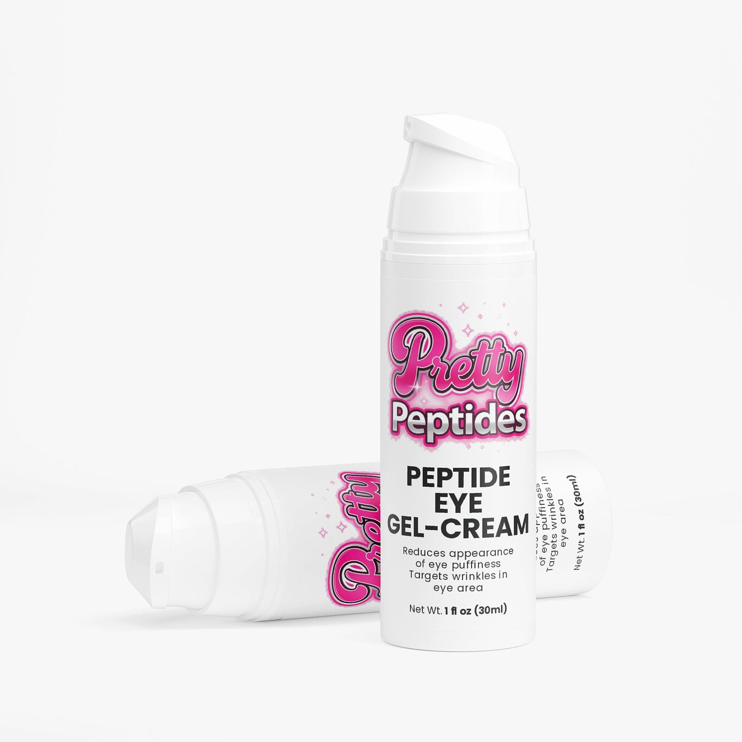 Applying Prettypeptides peptide eye gel cream to reduce puffiness and fine lines under eyes
