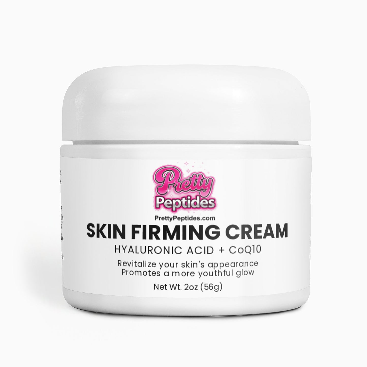 Front view of Prettypeptides Skin Firming Cream showing premium anti-aging skincare product
