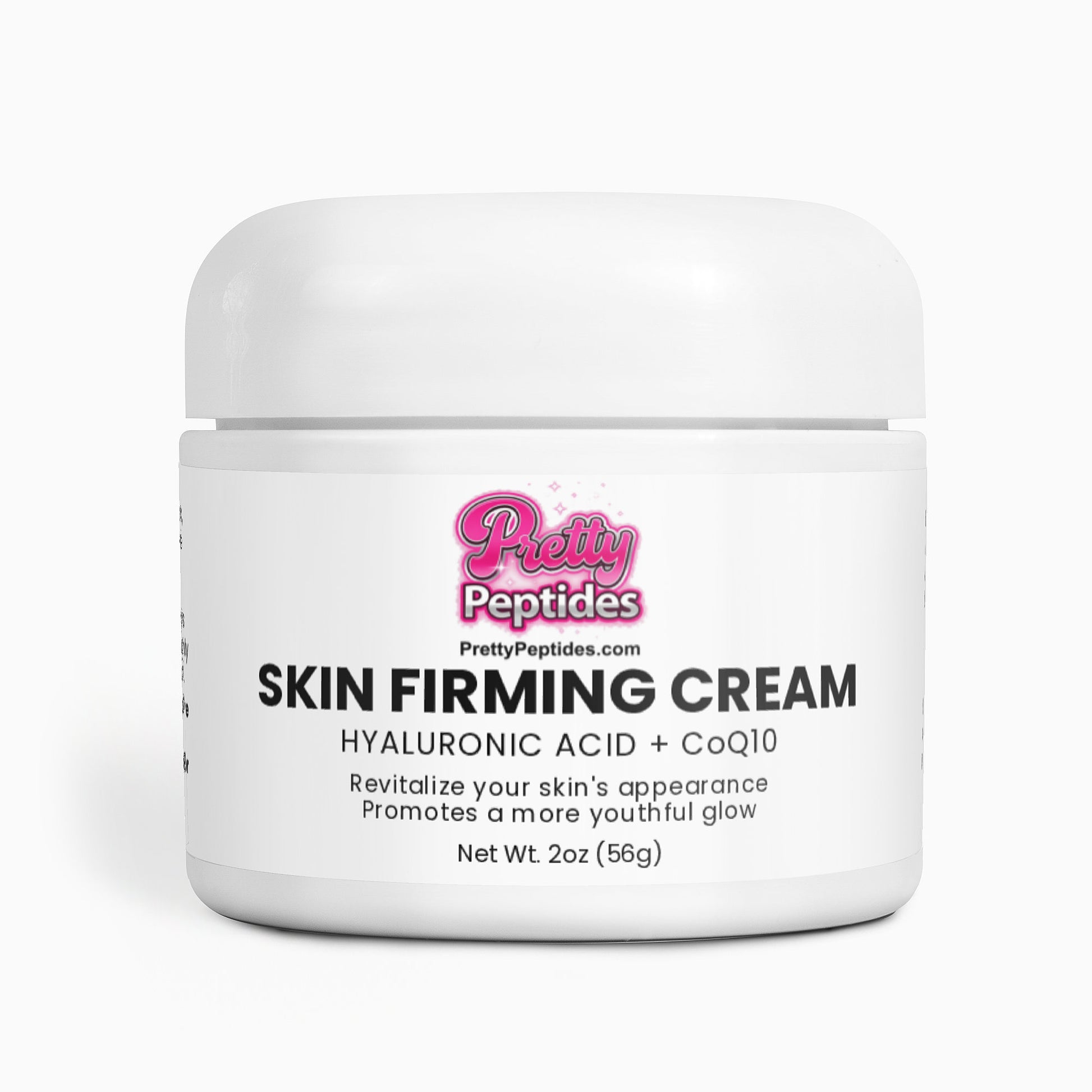 Front view of Prettypeptides Skin Firming Cream showing premium anti-aging skincare product