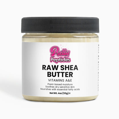 Front view of Raw Shea Butter showing natural skincare jar packaging