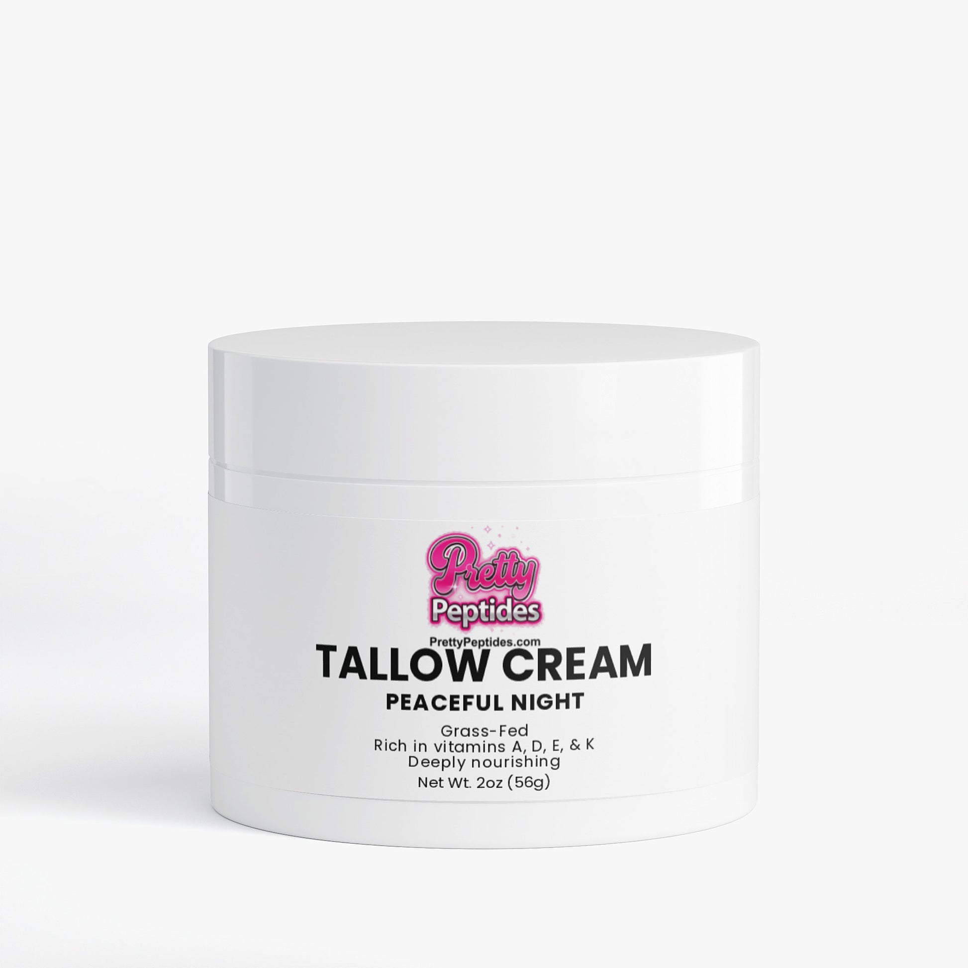 Front view of Tallow Cream Peaceful Night showing elegant skincare packaging