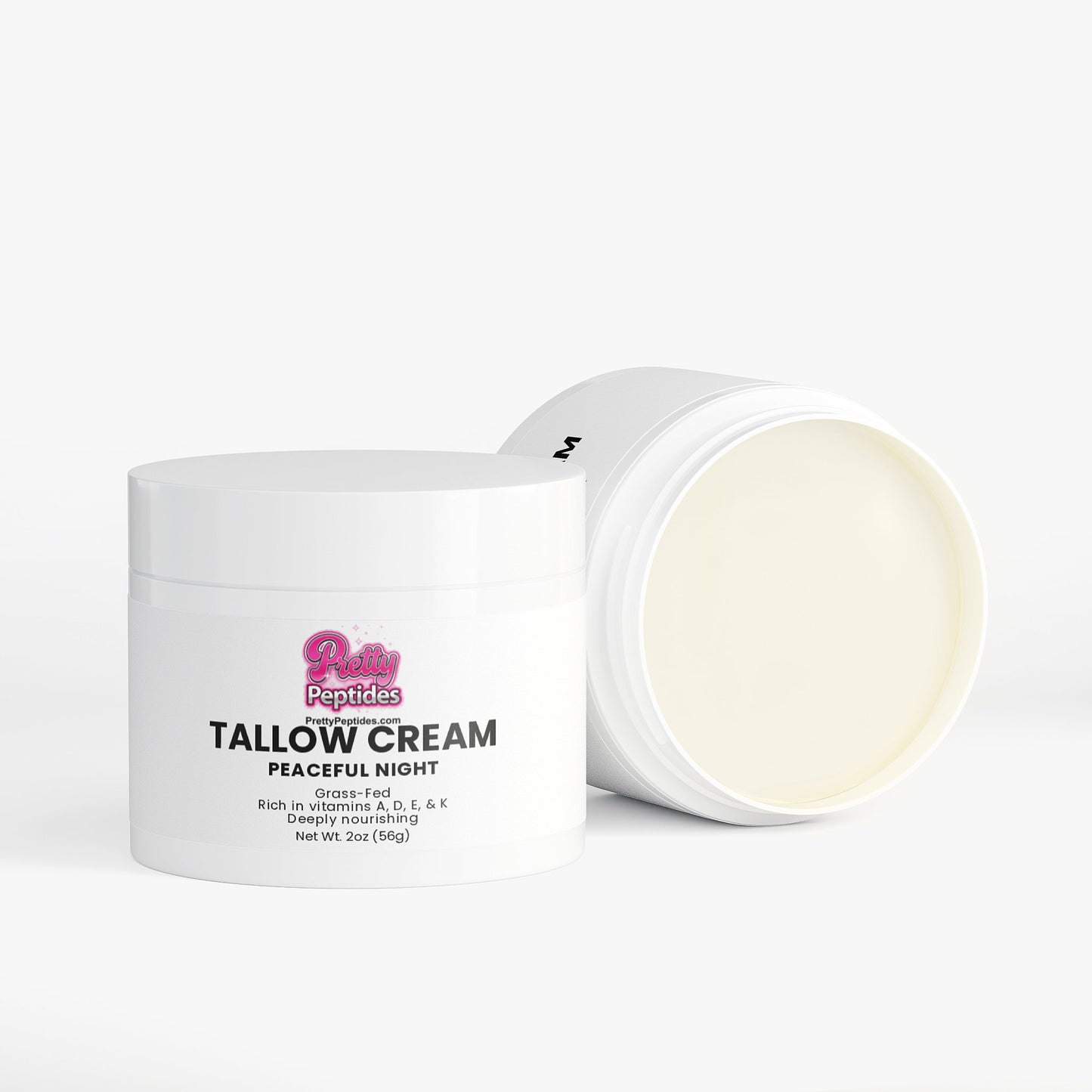 Key ingredients in Tallow Cream Peaceful Night including soothing and hydrating botanicals